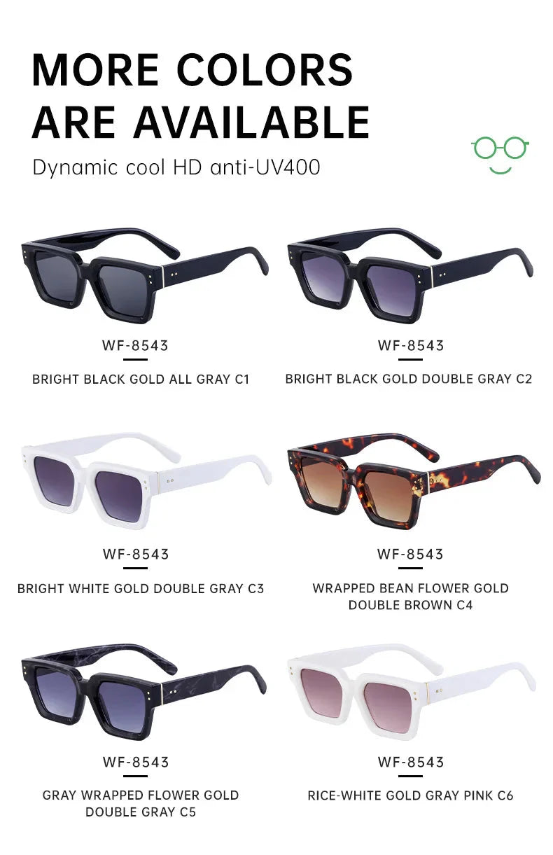  Men and Women Vintage Style Anti-UV400 Gradient Square Sunglasses - Unisex Sunglasses - DYAVOR® 