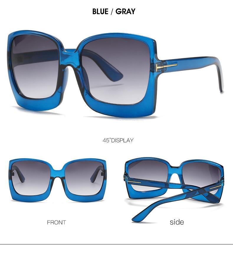  Vintage Modern Women's One Piece UV400 Gradient Oversized Square Sunglasses - Women Sunglasses - DYAVOR® 