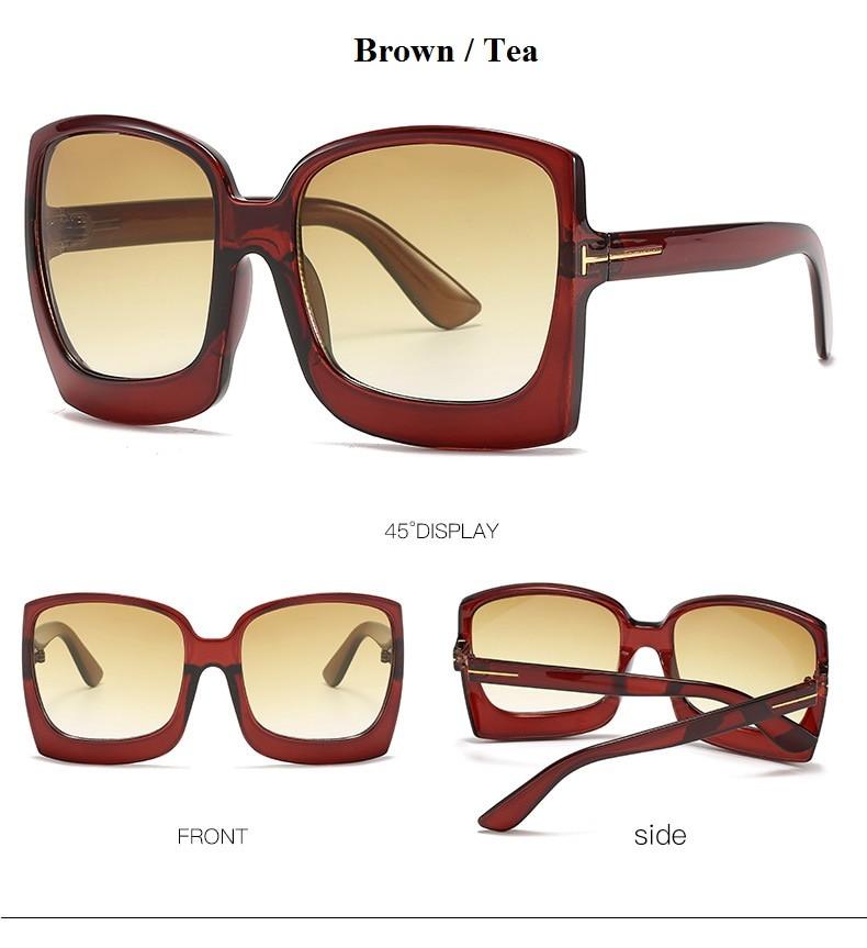  Vintage Modern Women's One Piece UV400 Gradient Oversized Square Sunglasses - Women Sunglasses - DYAVOR® 