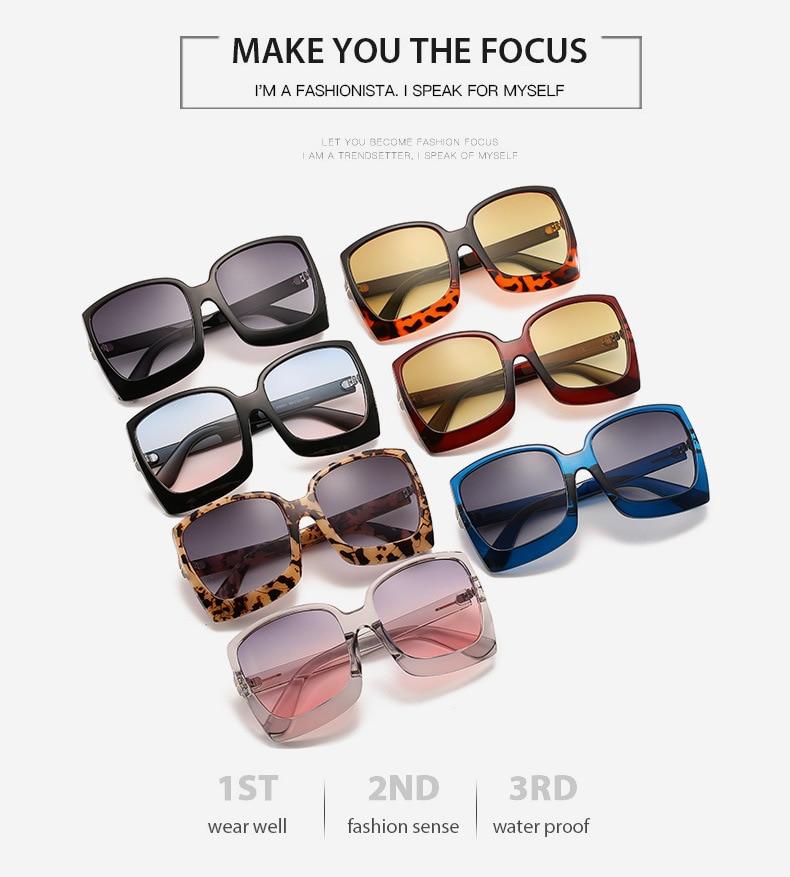  Vintage Modern Women's One Piece UV400 Gradient Oversized Square Sunglasses - Women Sunglasses - DYAVOR® 