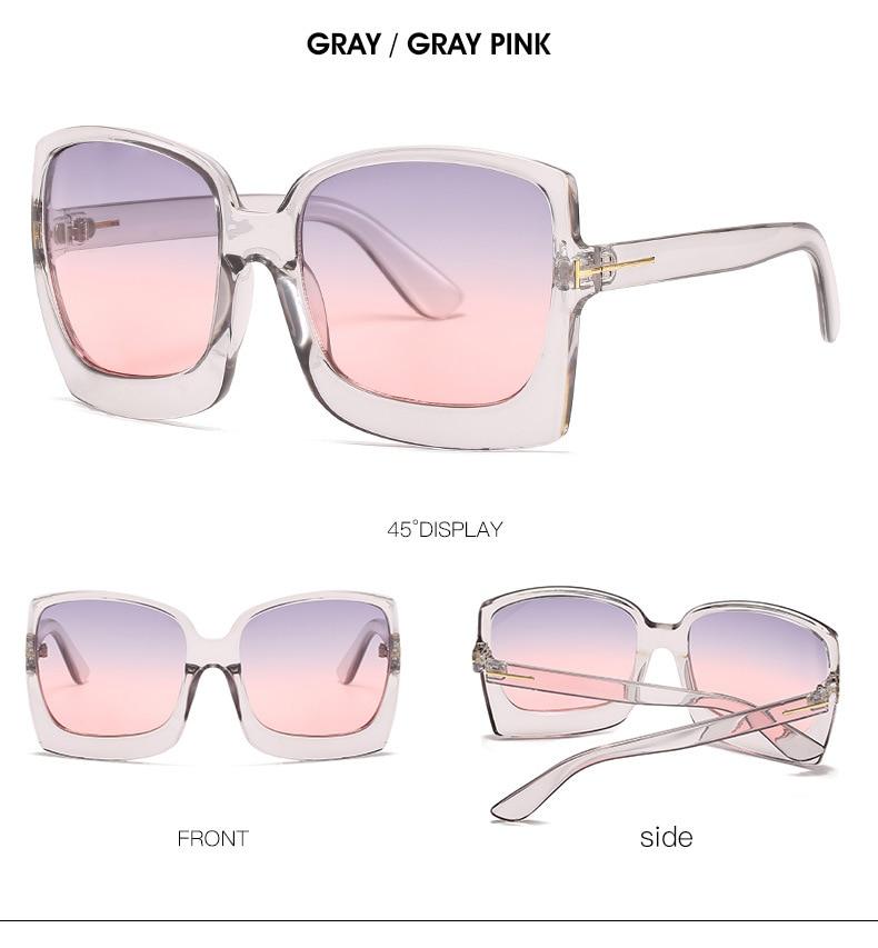  Vintage Modern Women's One Piece UV400 Gradient Oversized Square Sunglasses - Women Sunglasses - DYAVOR® 