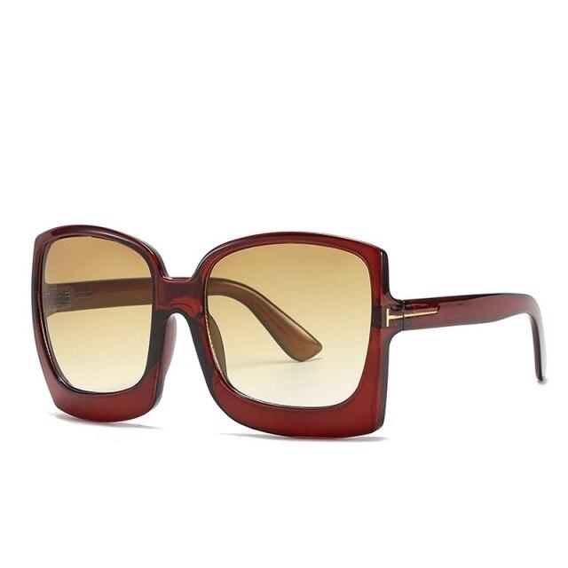  Vintage Modern Women's One Piece UV400 Gradient Oversized Square Sunglasses - Women Sunglasses - DYAVOR® 