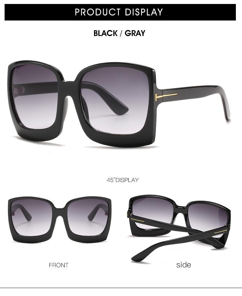  Vintage Modern Women's One Piece UV400 Gradient Oversized Square Sunglasses - Women Sunglasses - DYAVOR® 