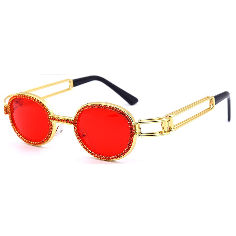  Women's Vintage Steampunk Rhinestone Diamond Designer Sunglasses - Women Sunglasses - DYAVOR® 