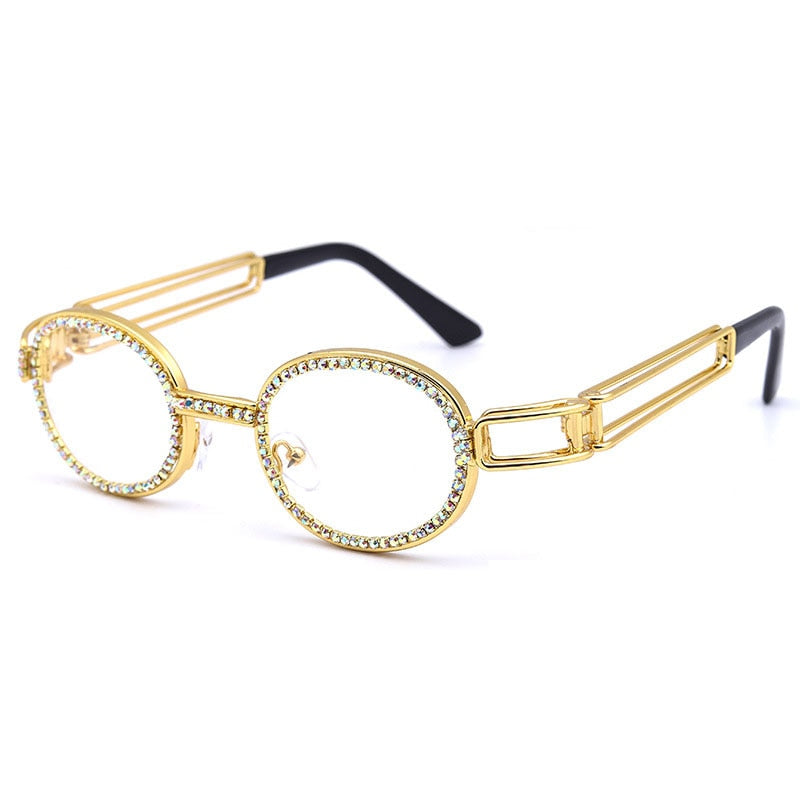  Women's Vintage Steampunk Rhinestone Diamond Designer Sunglasses - Women Sunglasses - DYAVOR® 