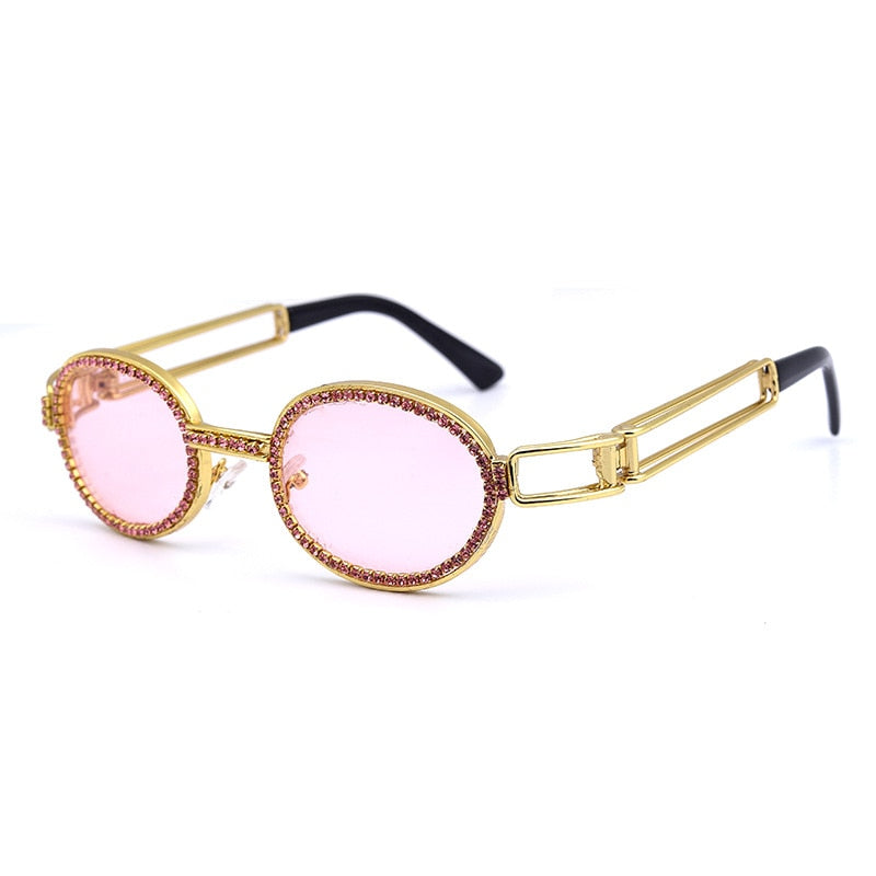  Women's Vintage Steampunk Rhinestone Diamond Designer Sunglasses - Women Sunglasses - DYAVOR® 