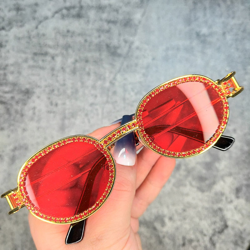  Women's Vintage Steampunk Rhinestone Diamond Designer Sunglasses - Women Sunglasses - DYAVOR® 