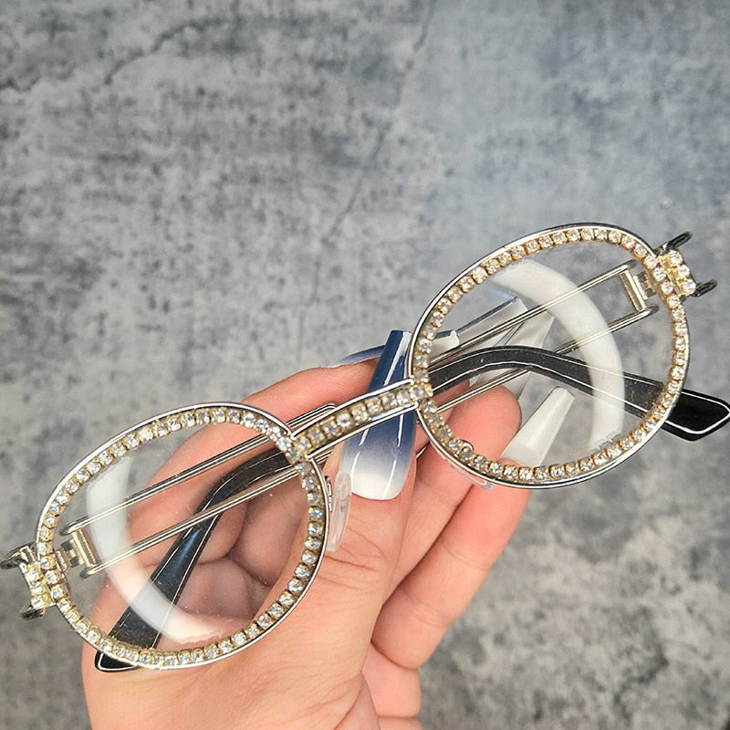  Women's Vintage Steampunk Rhinestone Diamond Designer Sunglasses - Women Sunglasses - DYAVOR® 