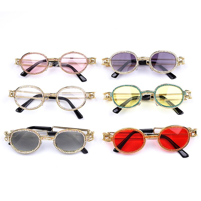  Women's Vintage Steampunk Rhinestone Diamond Designer Sunglasses - Women Sunglasses - DYAVOR® 