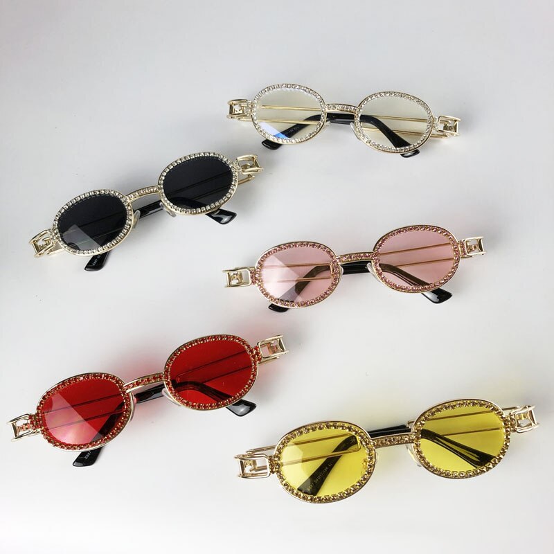  Women's Vintage Steampunk Rhinestone Diamond Designer Sunglasses - Women Sunglasses - DYAVOR® 