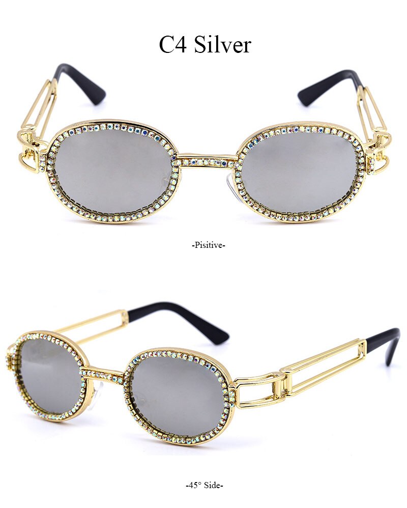  Women's Vintage Steampunk Rhinestone Diamond Designer Sunglasses - Women Sunglasses - DYAVOR® 