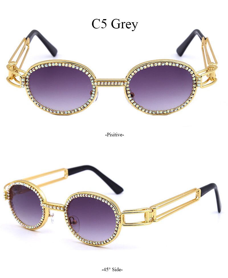  Women's Vintage Steampunk Rhinestone Diamond Designer Sunglasses - Women Sunglasses - DYAVOR® 