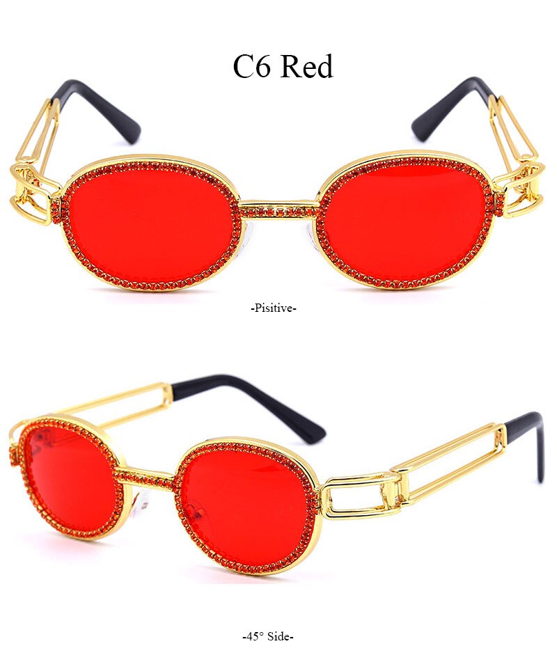  Women's Vintage Steampunk Rhinestone Diamond Designer Sunglasses - Women Sunglasses - DYAVOR® 