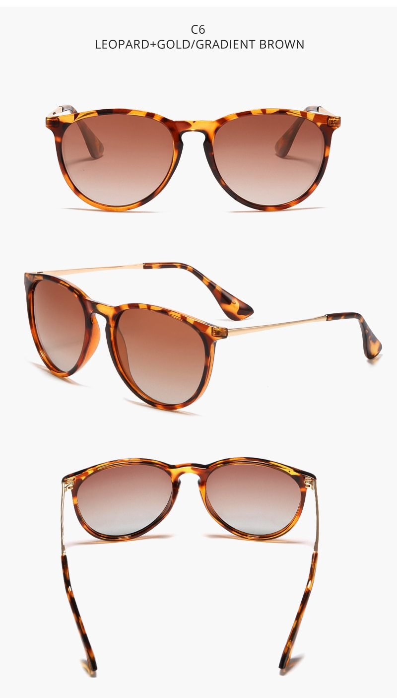  Vintage Retro UV Protected Polarized Round Sunglasses for Women - Women Sunglasses - DYAVOR® 