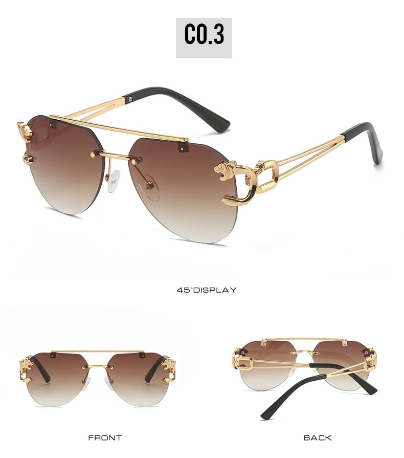  Unisex Vintage UV400 Double Bridge Gradient Rimless Partywear Sunglasses - Unisex Sunglasses - DYAVOR® 