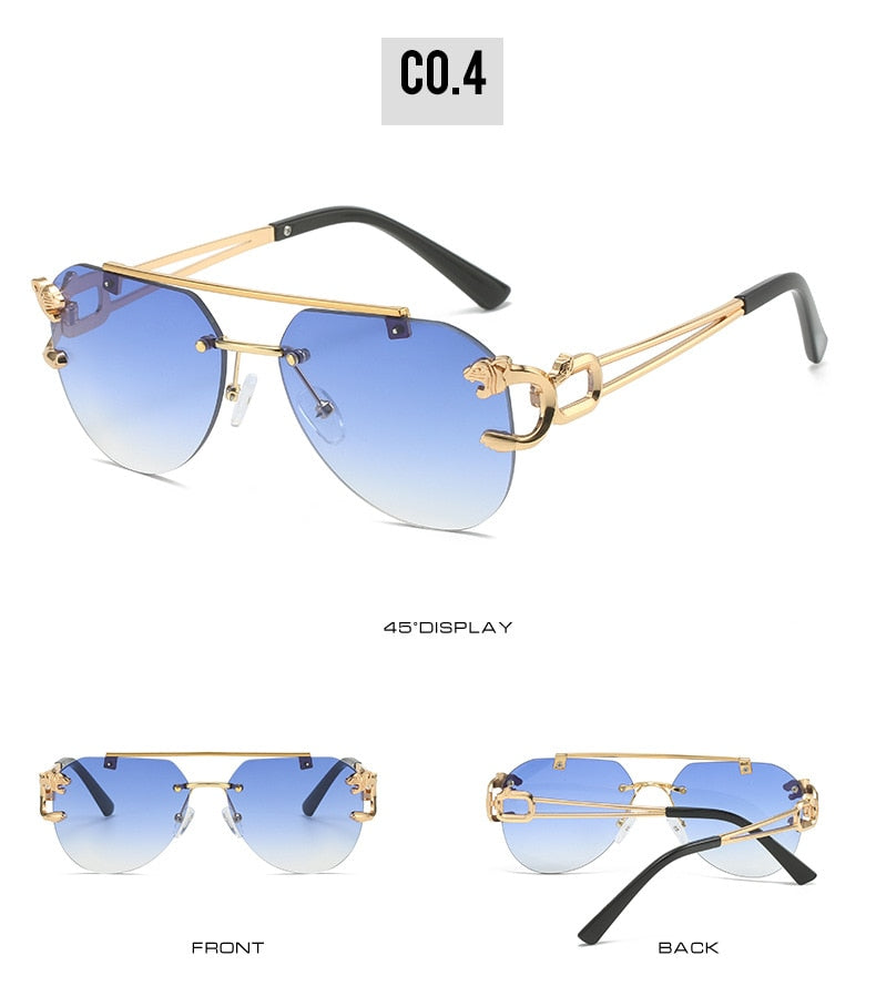  Unisex Vintage UV400 Double Bridge Gradient Rimless Partywear Sunglasses - Unisex Sunglasses - DYAVOR® 
