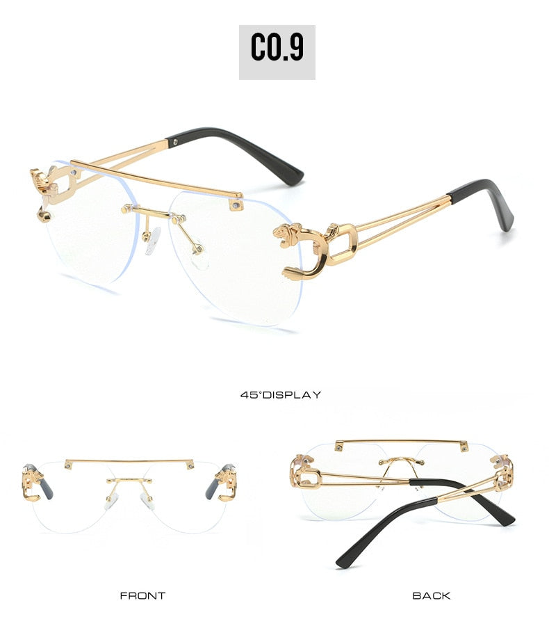  Unisex Vintage UV400 Double Bridge Gradient Rimless Partywear Sunglasses - Unisex Sunglasses - DYAVOR® 