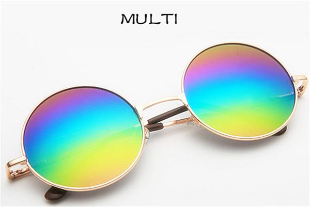  Vintage Round Frame Designer Mirror Lens Sunglasses for Women - Women Sunglasses - DYAVOR® 
