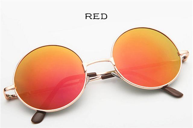  Vintage Round Frame Designer Mirror Lens Sunglasses for Women - Women Sunglasses - DYAVOR® 