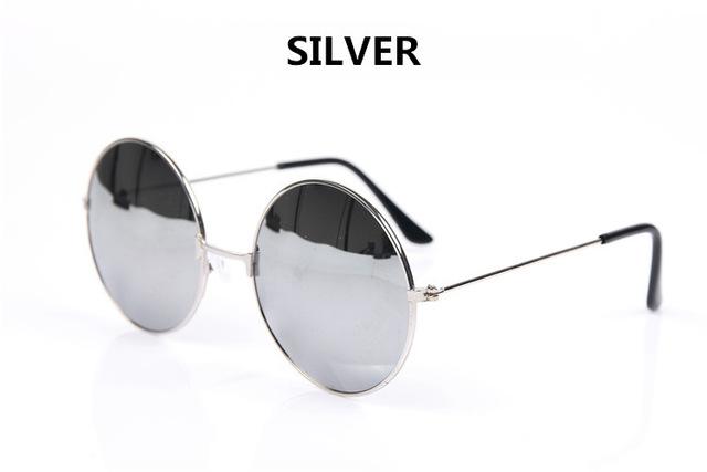  Vintage Round Frame Designer Mirror Lens Sunglasses for Women - Women Sunglasses - DYAVOR® 