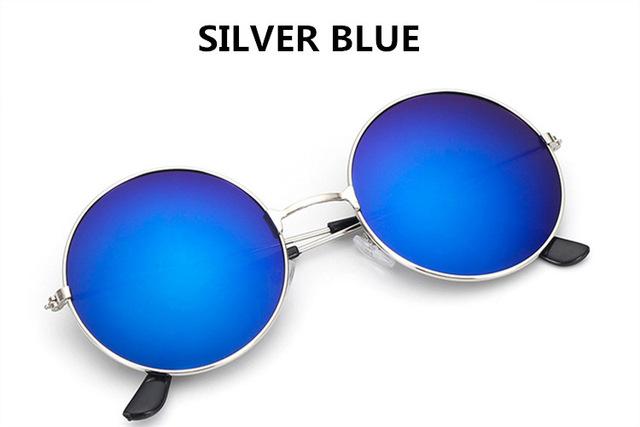  Vintage Round Frame Designer Mirror Lens Sunglasses for Women - Women Sunglasses - DYAVOR® 