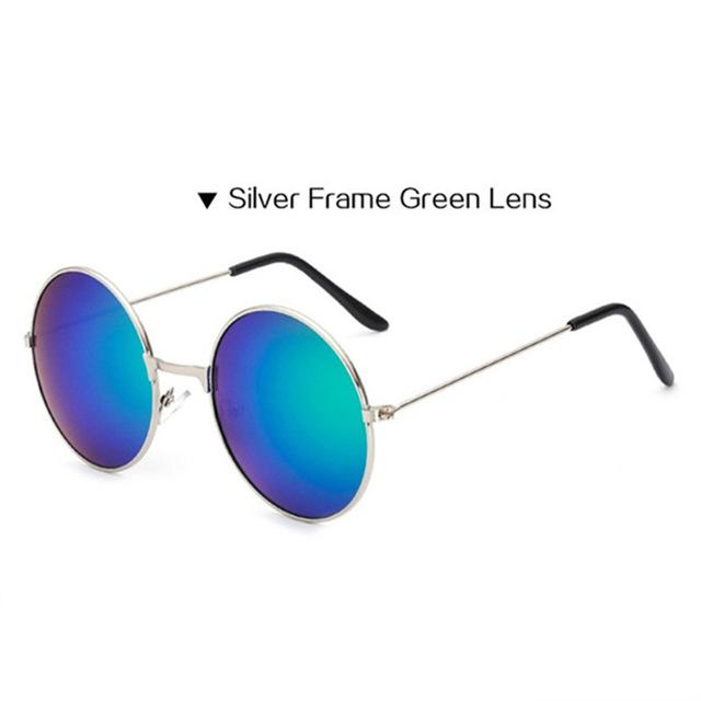  Vintage Round Frame Designer Mirror Lens Sunglasses for Women - Women Sunglasses - DYAVOR® 