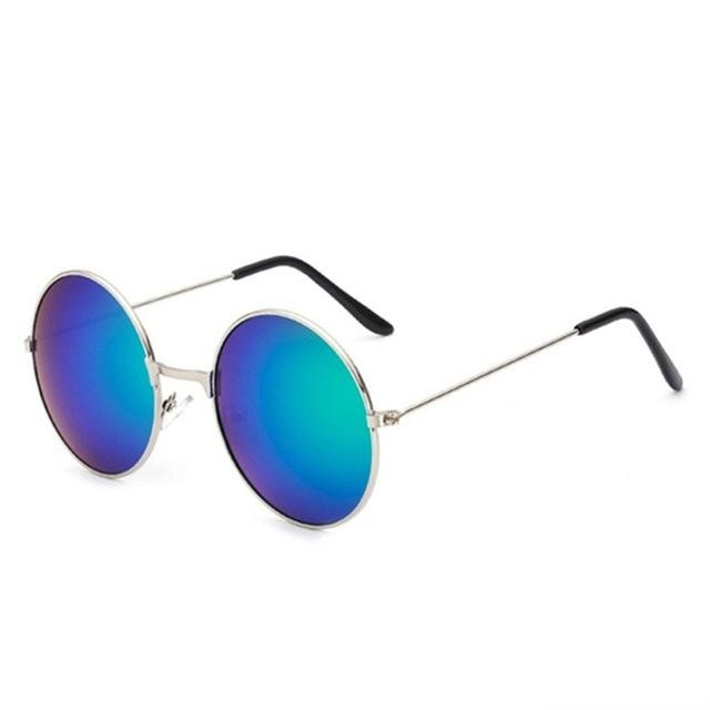  Vintage Round Frame Designer Mirror Lens Sunglasses for Women - Women Sunglasses - DYAVOR® 