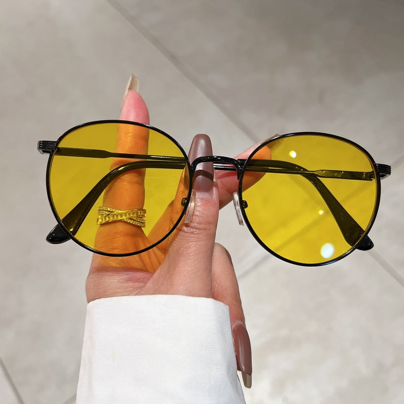  Men and Women Vintage Luxury Solid Gradient UV400 Round Sunglasses - Unisex Sunglasses - DYAVOR® 