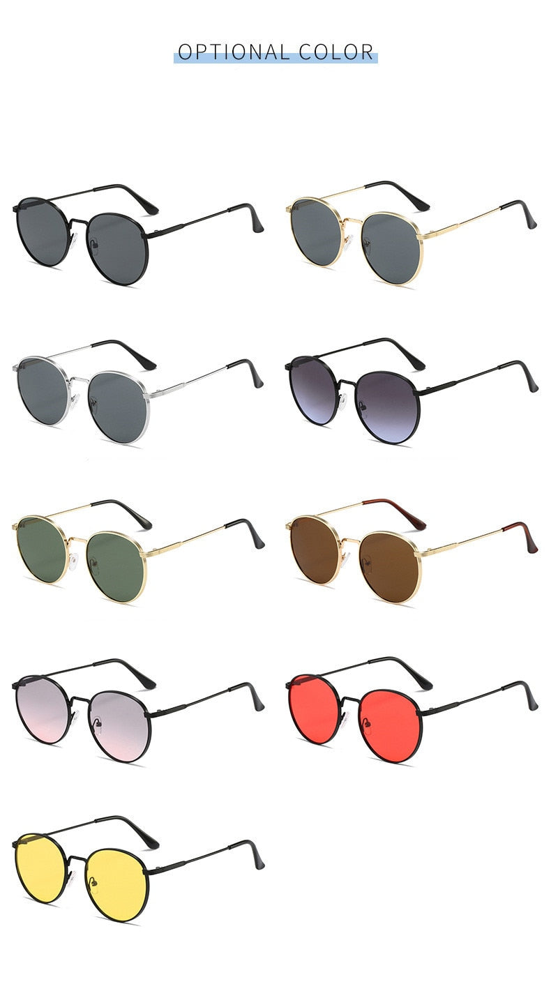  Men and Women Vintage Luxury Solid Gradient UV400 Round Sunglasses - Unisex Sunglasses - DYAVOR® 