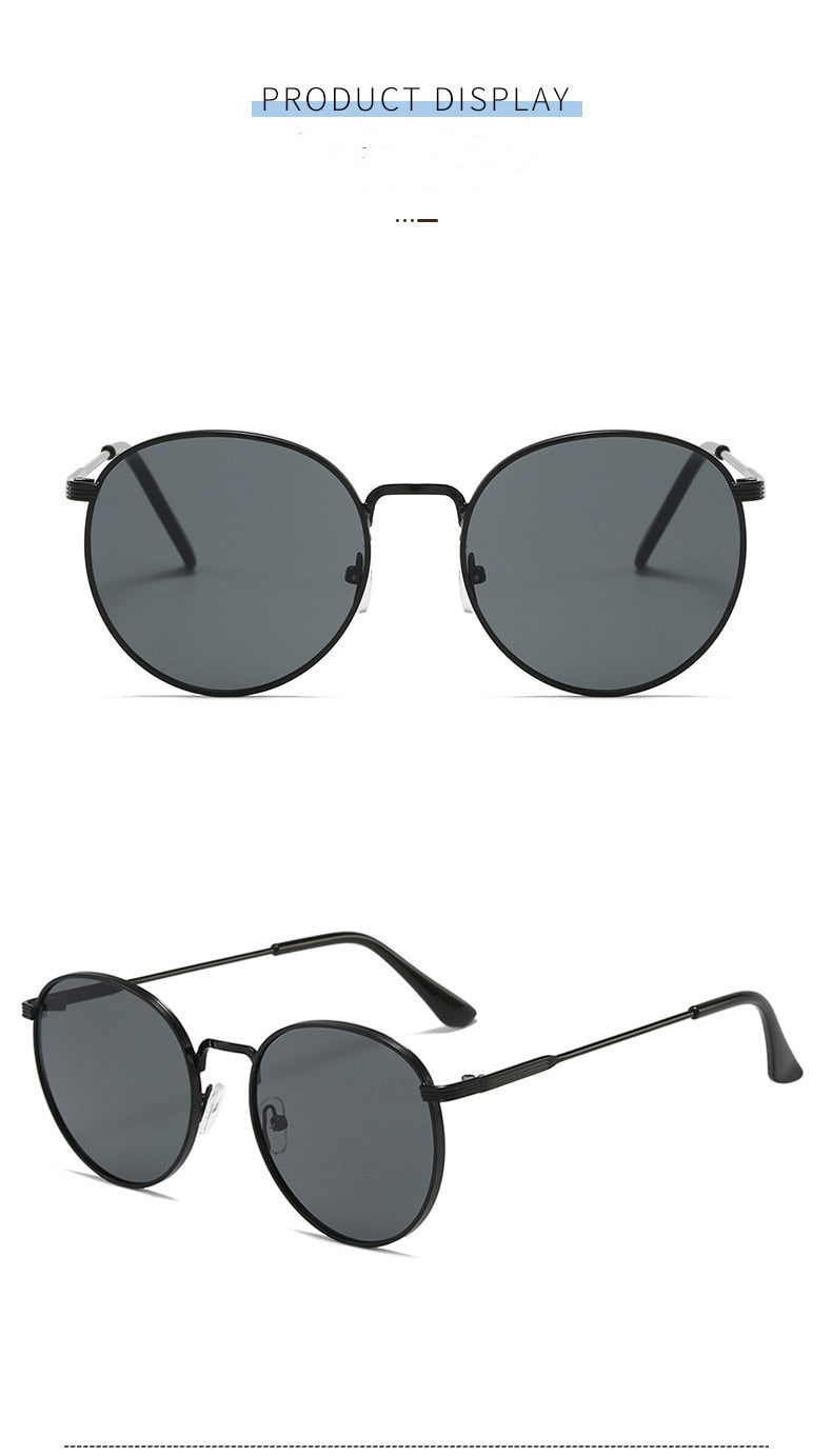  Men and Women Vintage Luxury Solid Gradient UV400 Round Sunglasses - Unisex Sunglasses - DYAVOR® 