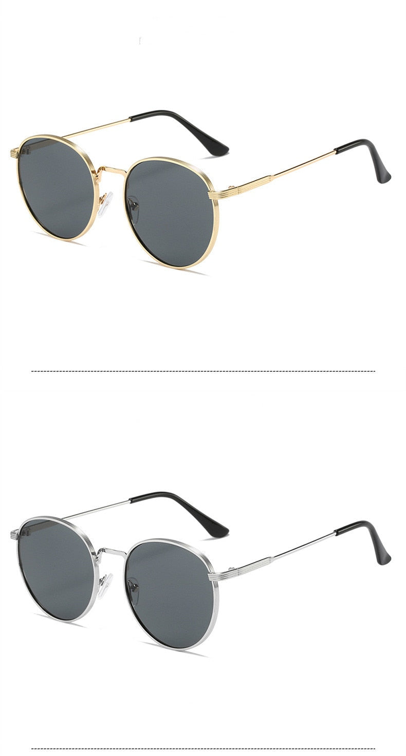 Men and Women Vintage Luxury Solid Gradient UV400 Round Sunglasses - Unisex Sunglasses - DYAVOR® 