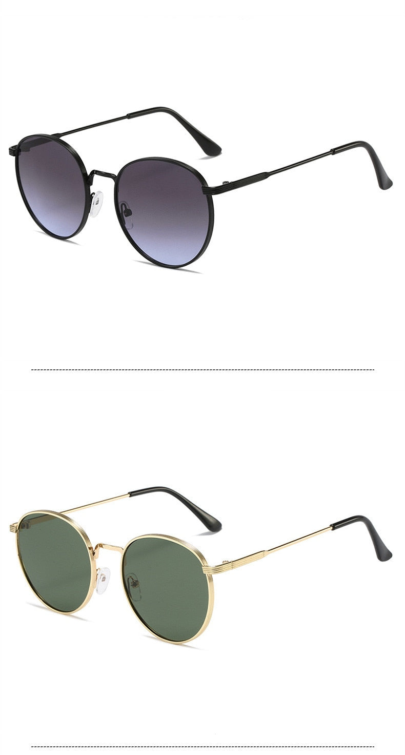  Men and Women Vintage Luxury Solid Gradient UV400 Round Sunglasses - Unisex Sunglasses - DYAVOR® 