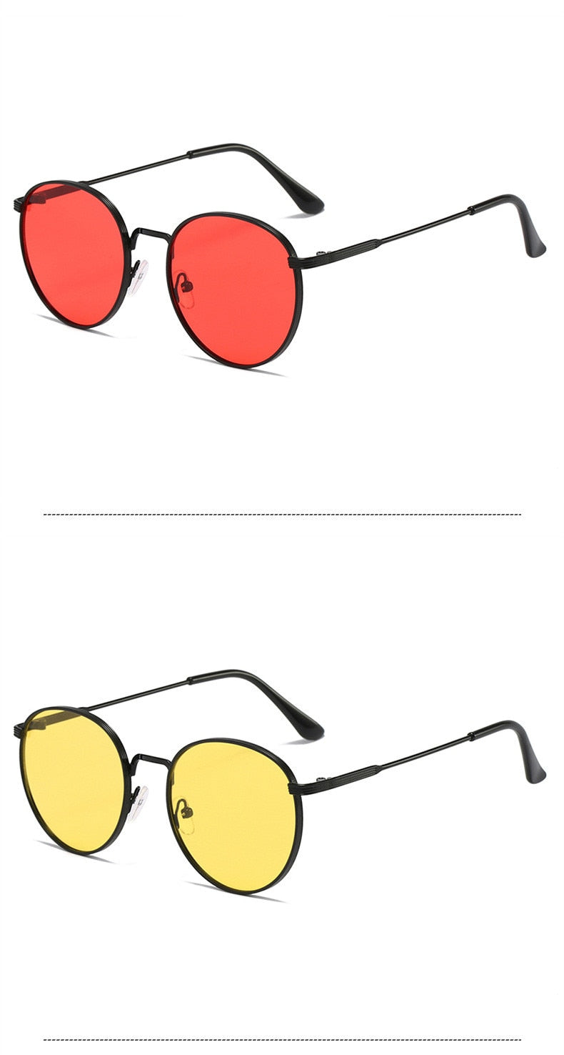  Men and Women Vintage Luxury Solid Gradient UV400 Round Sunglasses - Unisex Sunglasses - DYAVOR® 