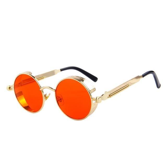  Vintage Steampunk Round Design Sunglasses for Women with UV400 Lenses - Women Sunglasses - DYAVOR® 