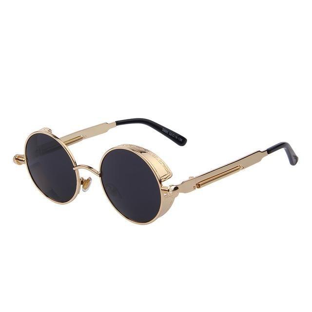  Vintage Steampunk Round Design Sunglasses for Women with UV400 Lenses - Women Sunglasses - DYAVOR® 