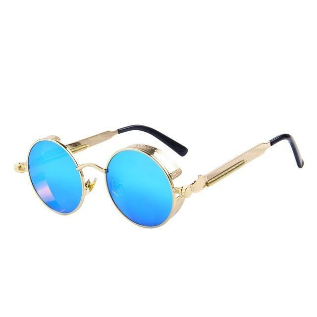  Vintage Steampunk Round Design Sunglasses for Women with UV400 Lenses - Women Sunglasses - DYAVOR® 