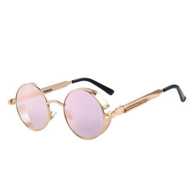  Vintage Steampunk Round Design Sunglasses for Women with UV400 Lenses - Women Sunglasses - DYAVOR® 