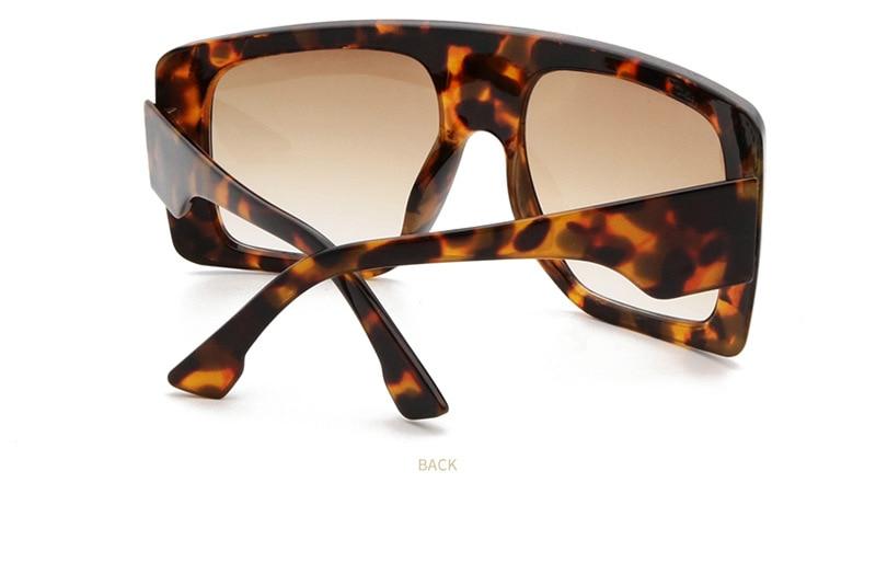  Vintage Women's Beige Large Shield Oversized Celebrity Square Sunglasses - Women Sunglasses - DYAVOR® 