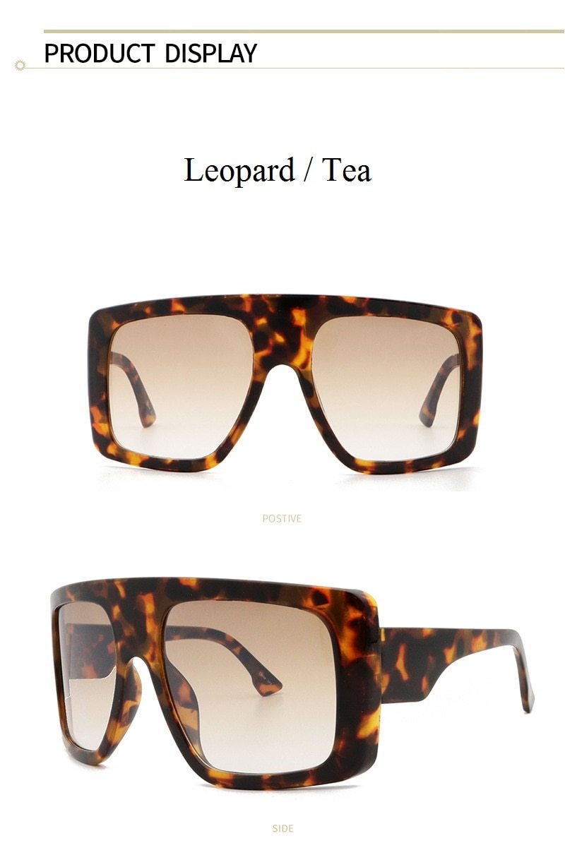  Vintage Women's Beige Large Shield Oversized Celebrity Square Sunglasses - Women Sunglasses - DYAVOR® 