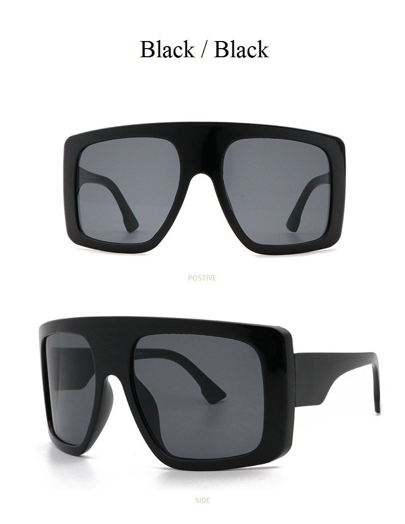  Vintage Women's Beige Large Shield Oversized Celebrity Square Sunglasses - Women Sunglasses - DYAVOR® 
