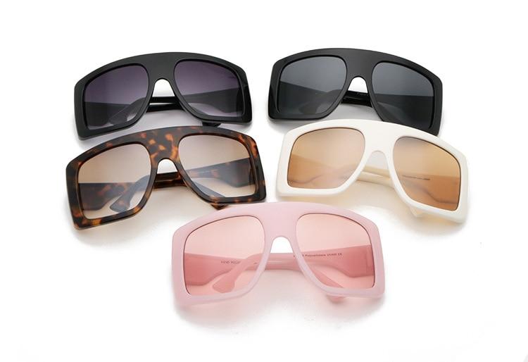  Vintage Women's Beige Large Shield Oversized Celebrity Square Sunglasses - Women Sunglasses - DYAVOR® 