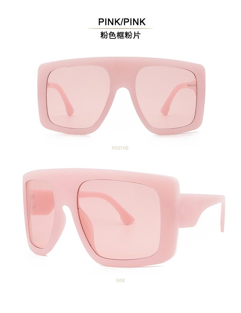  Vintage Women's Beige Large Shield Oversized Celebrity Square Sunglasses - Women Sunglasses - DYAVOR® 