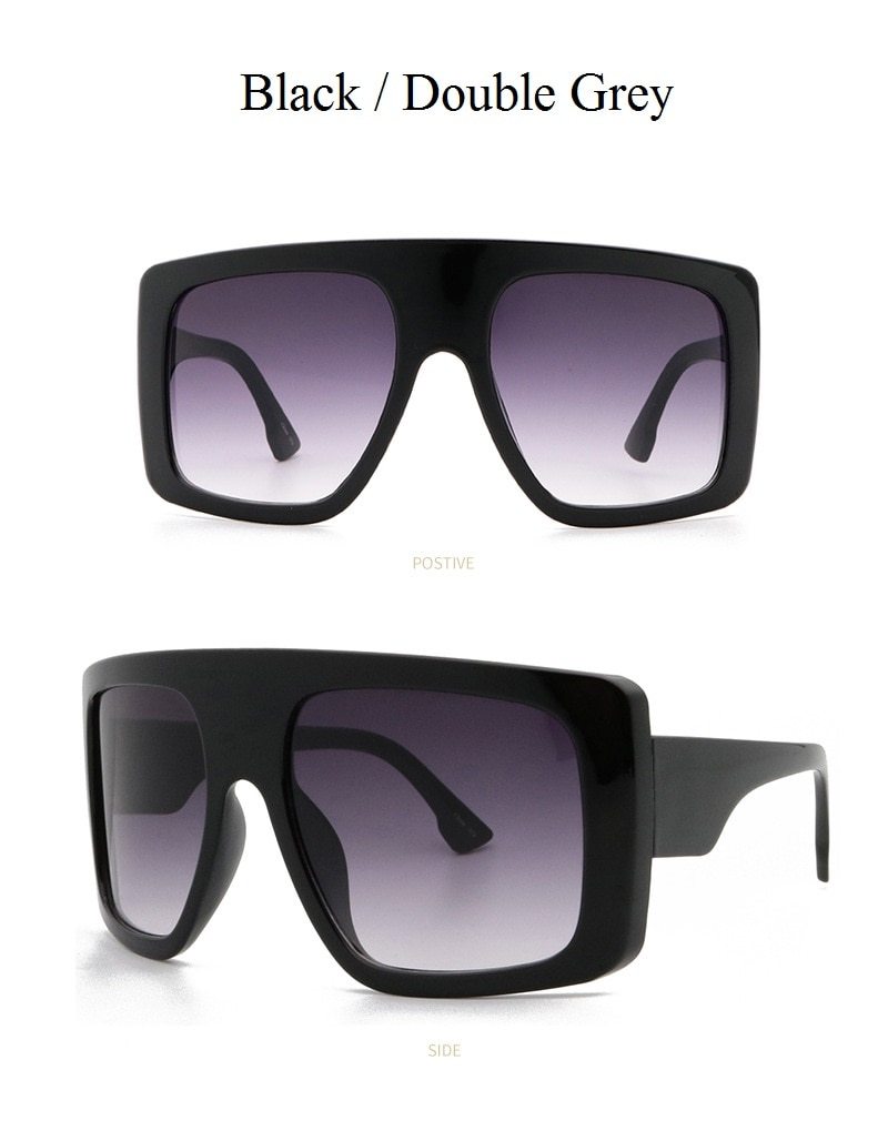  Vintage Women's Beige Large Shield Oversized Celebrity Square Sunglasses - Women Sunglasses - DYAVOR® 