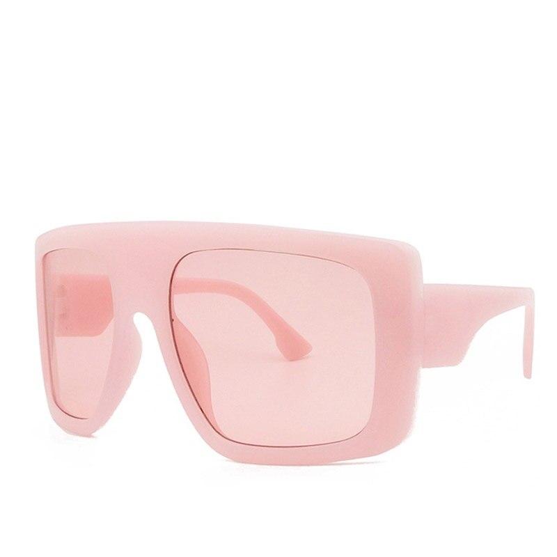  Vintage Women's Beige Large Shield Oversized Celebrity Square Sunglasses - Women Sunglasses - DYAVOR® 