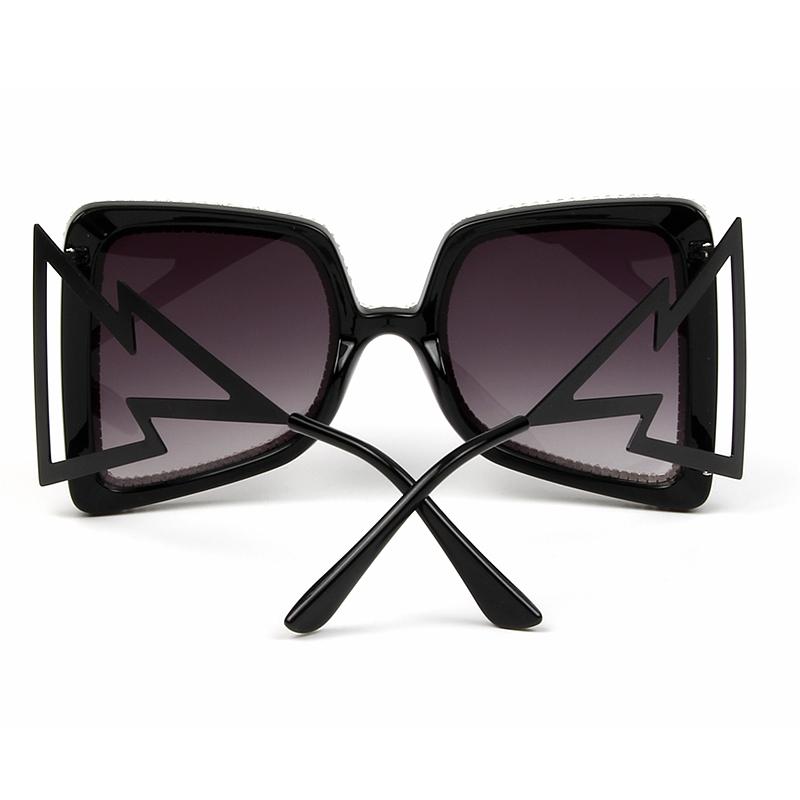  Vintage Women's Bling Stones Big Wide Temple Oversize Sunglasses - Women Sunglasses - DYAVOR® 