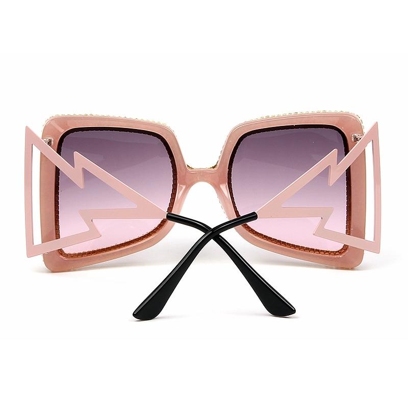  Vintage Women's Bling Stones Big Wide Temple Oversize Sunglasses - Women Sunglasses - DYAVOR® 