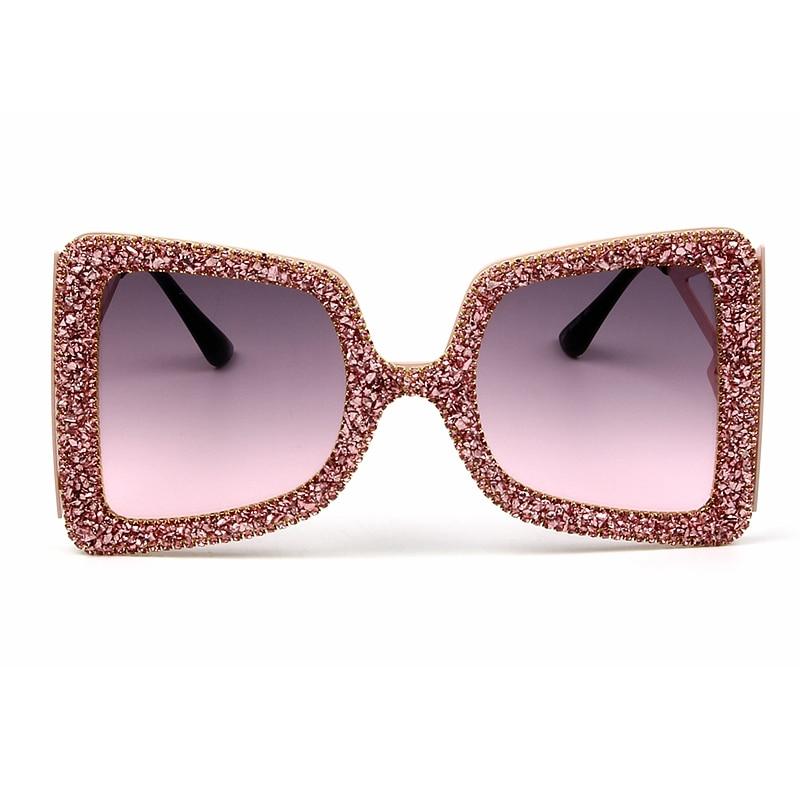  Vintage Women's Bling Stones Big Wide Temple Oversize Sunglasses - Women Sunglasses - DYAVOR® 