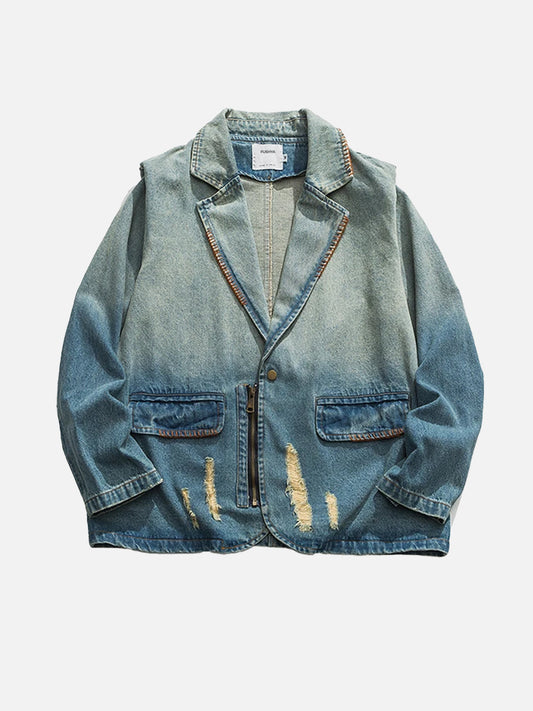  Jouje - Vintage denim jacket with fringes. - 07/112024 2 - DYAVOR® 