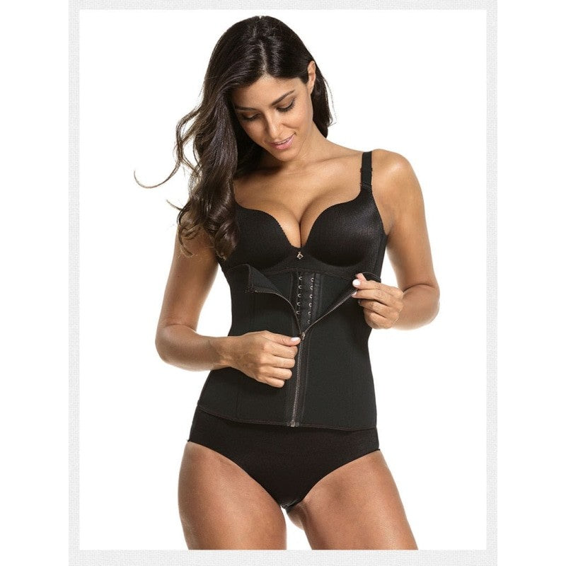  Women's Black Zipper Cincher Corset Slimming Tummy Bodysuit Shapers - Tummy Control - DYAVOR® 