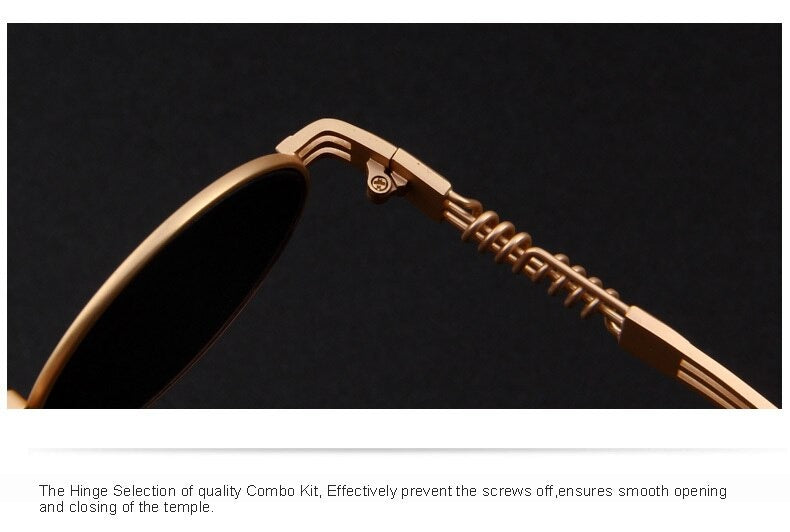  Women and Men Steampunk Retro Round Sunglasses with Metal Frame - Unisex Sunglasses - DYAVOR® 